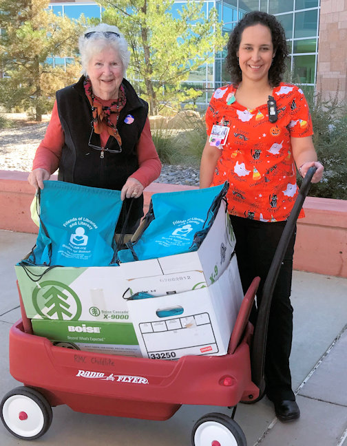 Delivering Books for Babies bags to Rust Medical Center