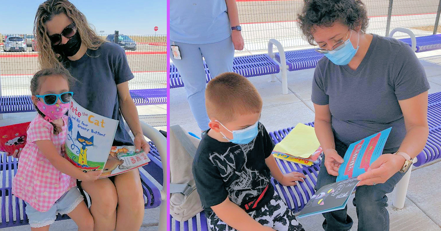 Child and mother reading