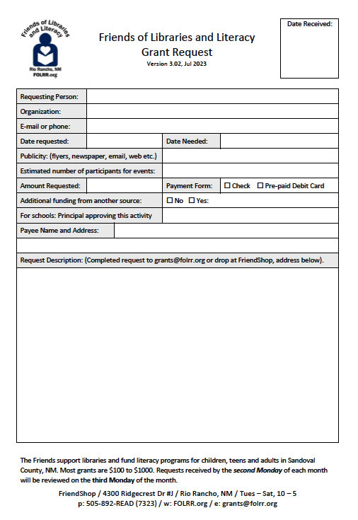 small picture of grant request form